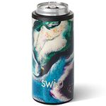 Swig Slim Can Cooler - Discontinued Prints - Insulated Skinny Can Coozie, Stainless Steel Skinny Can Cooler Compatible with White Claw, Truly, High Noon, Michelob Ultra (Aurora)