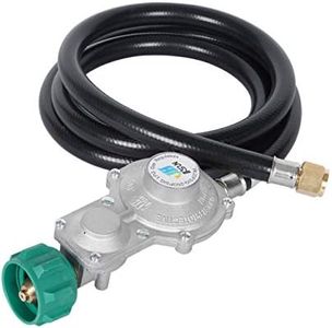 GGC 5FT Two Stage Propane Regulator with Hose, Dual Stage Propane Hose with QCC1/Type1 Connector for Gas Grills RV Appliance Generator