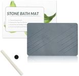 Marakruki 39 * 60CM Stone Bath Mat, Natural Diatomaceous Quick Drying Mat, Non-Slip Super Absorbent Quick Drying Diatomite Mat for Bathroom & Bathtub & Kitchen Counter & Pet Fending (Dark Grey)