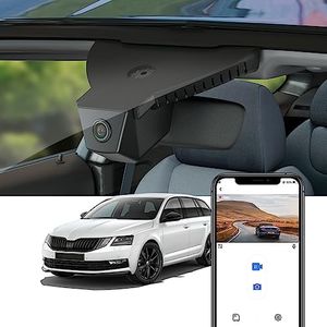 Fitcamx 4K Dash Cam Suitable for Skoda Octavia 3 2013 2014 2015 2016 2017 2018 (HD2-6108), Integrated OEM Style, 2160P UHD Video, WiFi & APP Control, Loop Recording, G-Sensor, Plug & Play, 64GB Card