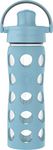 Lifefactory 16oz Active Flip Cap, Denim Glass Water Bottle