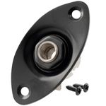 Musiclily 1/4 Inch Oval Loaded Guitar Output Jack Plate Input Guitar Jack Socket Plate for Electric Guitar, Black