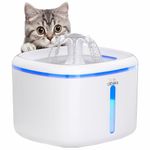 LABEKA Cat Water Fountain, 84oz/2.5L Cat Fountain for Drinking, Pet Water Fountain for Cats Inside, Automatic Cat Water Fountain with Water Level Window and LED Light for Water Shortage Alert W01