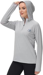BASSDASH Women’s UPF 50+ Performance Hoodie Long Sleeve UV Fishing Hiking Shirt Cool Grey