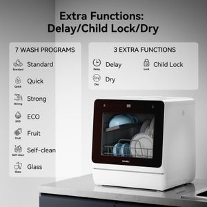 Hermitlux Tabletop Dishwasher – 5 Place Settings, Compact Countertop