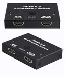 E-SHIDAI 4K HDMI Switcher, 4K@60Hz Splitter, Bi-Directional 2 in 1 Out/1 in 2 Out, Supports 4K 3D HDR, Compatible with Laptops, PC, Xbox, PS5/PS4, Projectors