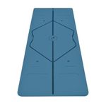 Liforme Original Yoga Mat – Free Yoga Bag Included - Patented Alignment System, Warrior-like Grip, Non-slip, Eco-friendly and Biodegradable, sweat-resistant, 4.2mm thick mat for comfort - Blue