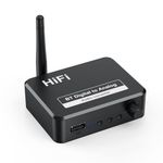 DooBuy Bluetooth 5.1 Digital Audio Receiver, DAC, Digital to Analog Converter 3.5mm Aux RCA L/R U-Disk High Fidelity Optical Stereo 2 in1 Wireless Adadper