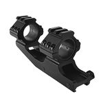 HWZ 1 Inch 25.4 mm 30mm Scope Mount Solid Black Cantilever Flat Top Dual Ring Adjustable