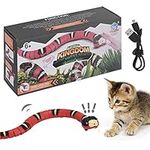 Offfay Smart Sensing Snake Toy for Cats, Interactive Cat Snake Toy, Intelligent Electronic Toy with USB Cable, Party Halloween Tricky Realistic Fake Snake Toy for Cats Dogs Pet