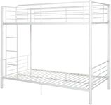 Walker Edison Elodie Urban Industrial Twin over Twin Metal Bunk Bed, Twin over Twin, White