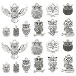 DanLingJewelry 100Pcs 10 Styles Tibetan Owl Charms Antique Silver Animal Charms for DIY Bracelet Necklace Jewelry Making