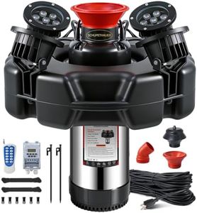 SCHUPETHAUER Pond Fountain Aerator, with 4 RGB Lights 1HP 110V 15000 GPH Stainless Steel Fountain Pump, Fully Automatic Powerful Lake Floating Fountain, 2 Distinct Water Fountain, 100 FT Power Cord