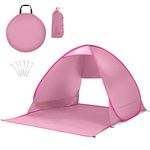 Active Era® Pop Up Beach Tent - Rated UPF 50+ for UV Sun Protection - Lightweight, Portable & Easy Set Up Outdoor Tent - Includes Carry Travel Bag & Tent Pegs - Ideal for Adults, Kids & Pets - Pink