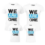 Hangout Hub Men's Women's Boy's & Girl's Round Neck T-Shirt We are One (White;Men XL(42);Women L(38) ;Boys-2-4Yrs;Girls-2-4Yrs) Pack of 4 Family T-Shirts