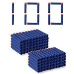 Jaravik Plastic Foam Bullets Pack Compatible For Nerf N-Strike Elite Toy Guns (Blue, 100 Pcs) - Kids