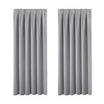 Insulated Thermal Blackout 72-Inch Drop Grey Curtain Panels Pair - Pencil Pleat Window Drapes for Bedroom/Living Room (Set of 2, Dove Grey)