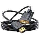 ikis HDMI to VGA, Gold-Plated HDMI to VGA Cable (Male to Male) for Computer, Desktop, Laptop, PC, Monitor, Projector, HDTV, Chromebook, Raspberry Pi, Roku, Xbox and More (1M)