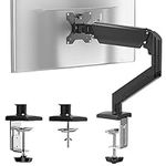 Charmount Single Monitor Arm Desk Mount,Snap On Installation Gas Spring Monitor Stand fits 13 to 32 Inch Screens, Vesa Mount with C-Clamp & Grommet Base, Max Load 19.8 LBS