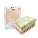 TIDY SLEEP Baby Blankets 6 Layer Wraper 100% Cotton Stroller Cover Receiving Blankets, (Pack of 2) (Pink & Green)