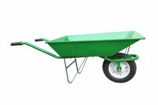 AKURA Garden Wheel Barrow - Heavy Duty Single Wheel Garden Cart with Metal Barrel, Durable Design for Outdoor Yard, Lawn, Gardening, and Landscaping, Sturdy Wheelbarrow for Heavy Loads