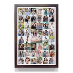 WhatsYourPrint Synthetic Wood Personalised Collage Photo Frames For Friends And Family (Size 13X19, 45 Photos Brown Frame)