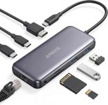 Anker USB C Hub with Ethernet, 8-in-1 Multiport Ethernet Adapter with 4K 60Hz HDMI Port, 85W Power Delivery, 10Gbps USB C and 2 A Data Ports, microSD SD Card Reader, for MacBook Pro/XPS/iPad and More