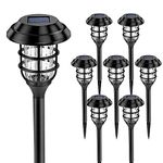 Solpex Acrylonitrile Butadiene Styrene 8 Pack Solar Pathway Lights Outdoor, Solar Powered Garden Lights, Waterproof Led Path Lights For Patio, Lawn, Yard And Landscape-(Cold White)