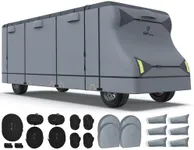 RVMasking 7 Layers Top Class C RV Cover for 29'1"-32' Motorhome Heavy Duty Windproof Rip-Stop Anti-UV with 4 Tire Covers & Gutter Spout Cover