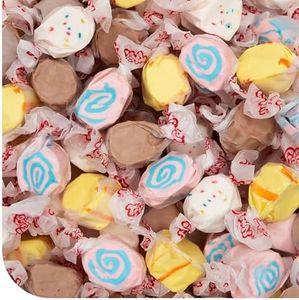 Salt Water Taffy Candy Mix - 1 Pound Bag - Assorted Chewy Candy Individually Wrapped - Chocolate, Banana, Frosted Cupcake, Cotton Candy Flavors - Old Fashioned Taffies