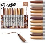 Sharpie Permanent Markers, Portrait Colors, Fine Point, Assorted, 12 Count