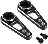 2Pack Vgoohobby Aluminum Alloy RC Double Hole 25T Steering Servo Arm Horn for Recat Axial SCX10 90046 Traxxas TRX-4 1/10 RC Crawler Climbing Car (Silver-Black)