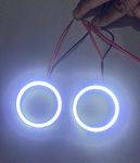 AUTO MT UNIVERSAL CAR BIKE 60MM 70MM DRL Daytime Running Light Angle Eyes Led Ring Bike COB LED Angel Eyes Halo Ring DRL Halo Ring COB Chips (2PC WHITE 60MM)