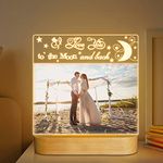 Attivolife Light up Picture Frame, Love You to the Moon and Back Night Light, Warm Color LED Lamp Decor, Romantic Birthday Christmas Thanksgiving Gifts for Lover Wife Husband Family 4x6 Inch