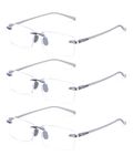 TERAISE Rimless Reading Glasses Comfortable Lightweight Frameless Reader Men Women Blue Light Blocking Computer Eyeglasses(1.5X)