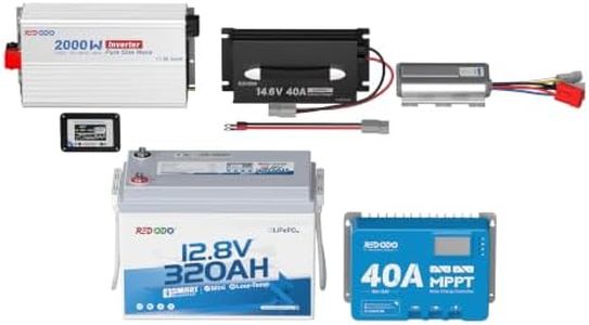 Redodo 12.8V 320Ah (4096Wh) Mini Bluetooth LiFePO4 RV Upgrade Kit w/ 2000W Pure Sine Inverter, 40A LiFePO4 Charger, 12/24V 40A MPPT Controller & 12V 40A DC-DC Charger for Boondocking, Off-Grid Camper