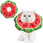 Avont Adjustable Cat Cone Collar Soft, Cute Recovery E Collar for Kittens Puppies, Cone of Shame to Prevent Licking Biting After Surgery -Melon (S)