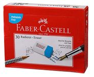 Faber-Castell Ink and Pencil Eraser - Pack of 30 (White and Blue)