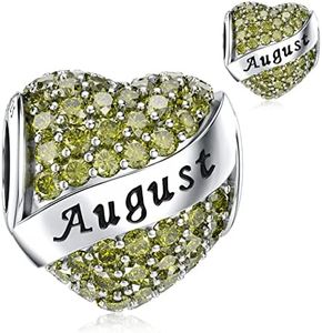 DALARAN August Birthstone Charms for Pandora Charms Bracelet Sterling Silver Happy Birthday Present for Women