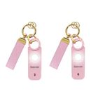 Geevon 2 Pack Rechargeable Personal Safety Alarms for Women, 135DB Loud Safe Sound Alarm Self Defense Siren with LED Strobe Light, Emergency Personal Alarms for Women, Men, Children, Elderly (Pink)