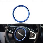 Jaguar XE XFL F-PACE F-Type/XF 2015-2018 Premium Aviation Aluminum Alloy Car Steering Wheel Decoration Ring Sticker Decals (blue)