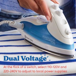 Russell Hobbs Dual Voltage Travel Iron – Steam Glide, 80ml Tank, Stainless Steel Soleplate