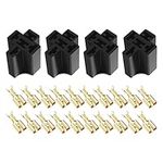 eMagTech 4 Sets Car Relay Plug Holders with 6.3mm Terminals for 4 Pin 5 Pin Relays 10A 12V/24V Automotive Relay Socket Base Connector Replacement Parts