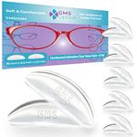 GMS Optical Short Anti-slip Adhesive Contoured Silicone Eyeglass Nose Pads for Sunglasses, Eyeglasses, Reading Glasses, and Spectacles - 18mm, Clear (5 Pairs)