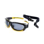 Sellstrom Polycarbonate Sealed Safety Glasses/Protective Eyewear, Clear Lens, Hard-Coating, Detachable Soft Co-Molded Temples, U.S. Military Ballistic Rated, Yellow/Black with Clear Tint, S70000