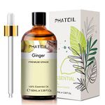 PHATOIL Ginger Essential Oil 100ML, Pure Premium Grade Ginger Essential Oils for Diffuser, Humidifier, Aromatherapy, Bath, Candle Making