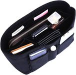 GREENSHEEP Women Felt Purse Organizer Storage Bag for Ladies Handbag Tote Bag Glasses Keys- (Black, Large, 11.4x5.9x7.1 inch)