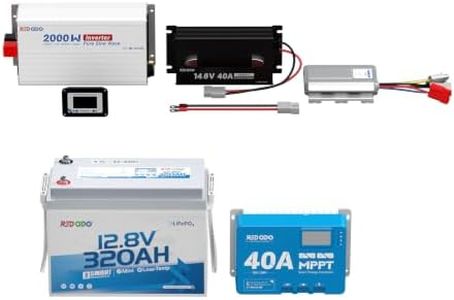Redodo 12.8V 320Ah (4096Wh) Mini Bluetooth LiFePO4 RV Upgrade Kit w/ 2000W Pure Sine Inverter, 40A LiFePO4 Charger, 12/24V 40A MPPT Controller & 12V 40A DC-DC Charger for Boondocking, Off-Grid Camper