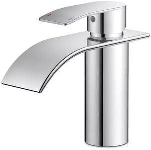 FORIOUS Robinet de Salle de Bain,Mitigeur Lavabo Cascade en Acier Inoxydable,Mitigeur Monocommande pour Eau Chaude et Froide dans la Salle de Bain, Économiseur D'eau et D'énergie Chromé.