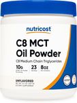 Nutricost C8 MCT Oil Powder 23 Servings (8oz) - 95% C8 MCT Oil Powder